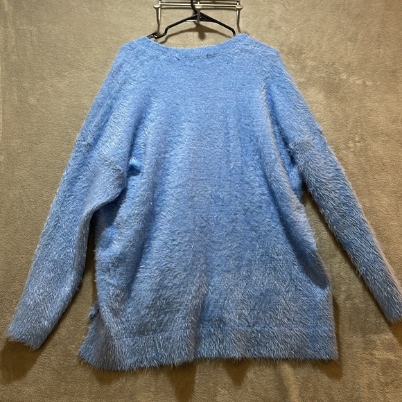 Eyelash Baby Blue Thick Show‎ me your Mumu Women Sz XXL Cozy Forever Sweater L/S - Picture 13 of 15